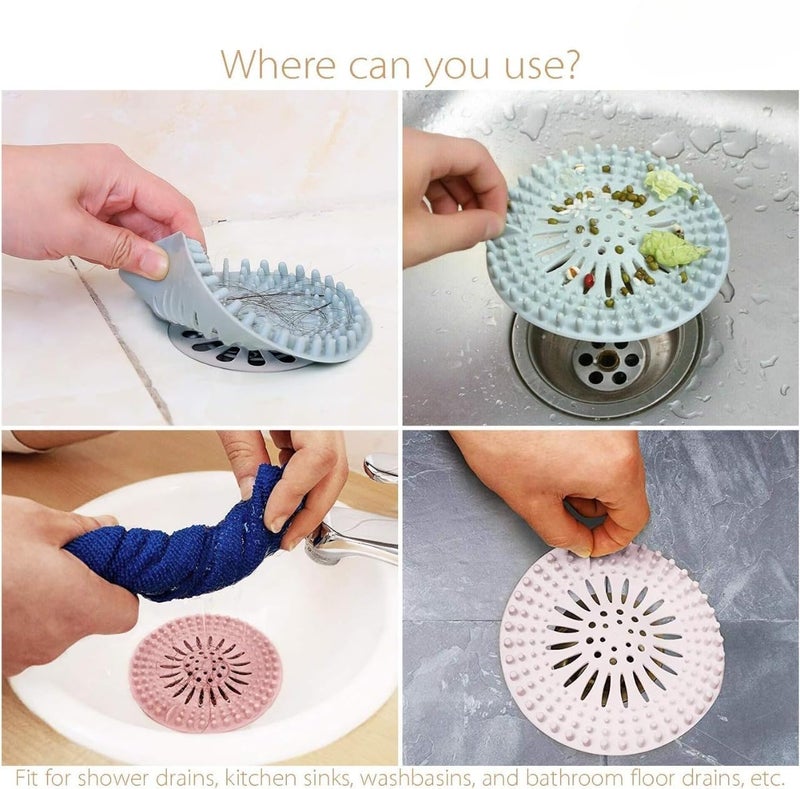 DPT ENTERPRISES Silicone Drain Hair Catcher, Kitchen Sink and Bathroom Stopper Strainer, Reusable Clog Remover for Floor Drain, Hand Basin, Easy to Clean and Install (Pack of 2) - Image 5