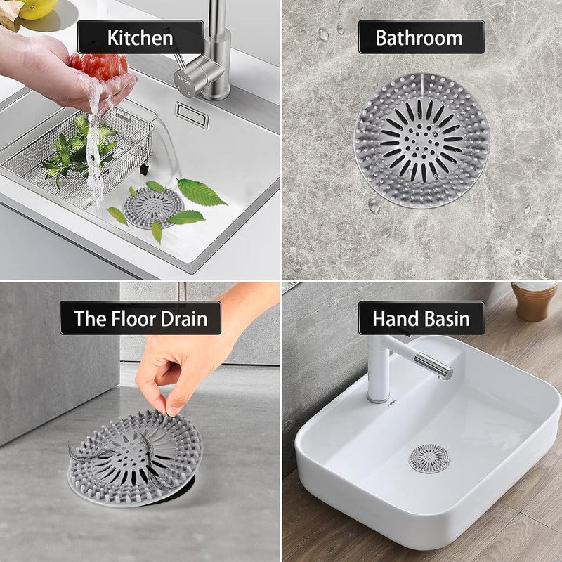 DPT ENTERPRISES Silicone Drain Hair Catcher, Kitchen Sink and Bathroom Stopper Strainer, Reusable Clog Remover for Floor Drain, Hand Basin, Easy to Clean and Install (Pack of 2) - Image 4