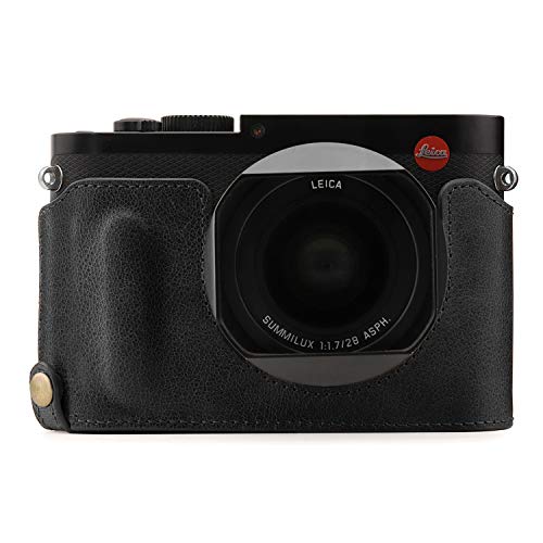 Megagear MG1400 Leica Q-P, Q (Typ 116) Ever Ready Genuine Leather Camera Half Case and Strap, with Battery Access, Black - Image 3
