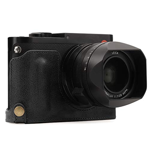 Megagear MG1400 Leica Q-P, Q (Typ 116) Ever Ready Genuine Leather Camera Half Case and Strap, with Battery Access, Black - Image 4