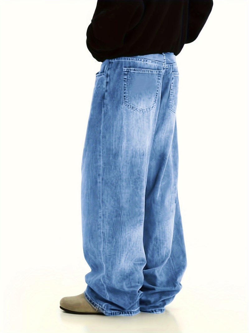 Men'S Loose Wide-Leg Jeans Boyfriend Jeans Unisex Y2K - Image 4