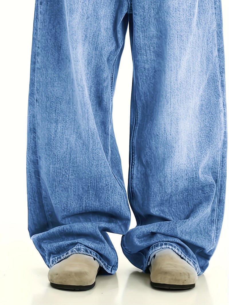 Men'S Loose Wide-Leg Jeans Boyfriend Jeans Unisex Y2K - Image 5