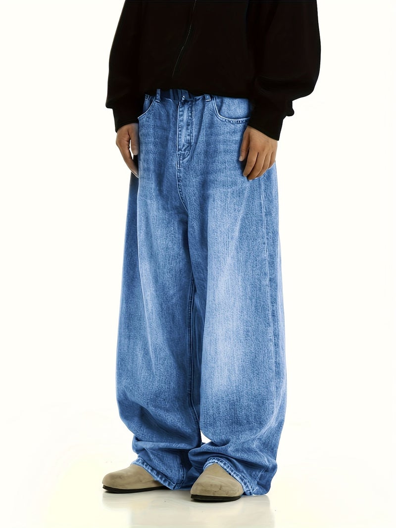 Men'S Loose Wide-Leg Jeans Boyfriend Jeans Unisex Y2K - Image 2