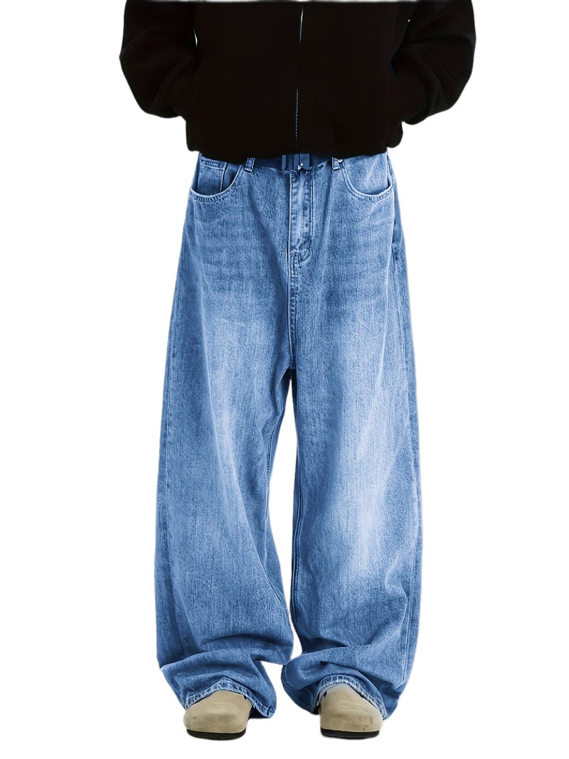 Men'S Loose Wide-Leg Jeans Boyfriend Jeans Unisex Y2K - Image 1