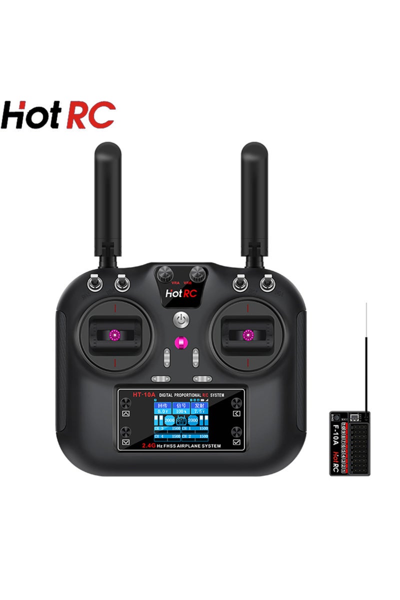 erorex Mode1-Right Hand Hotrc Hot rc HT-10A HT10A 2.4Ghz 10CH Remote Controller F-10A F10A Receiver For RC - Image 1