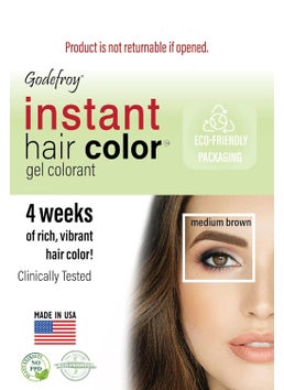 Godefroy Instant Hair Color 20 applications per kit  Medium Brown Professional Pack 20 Application Kit
