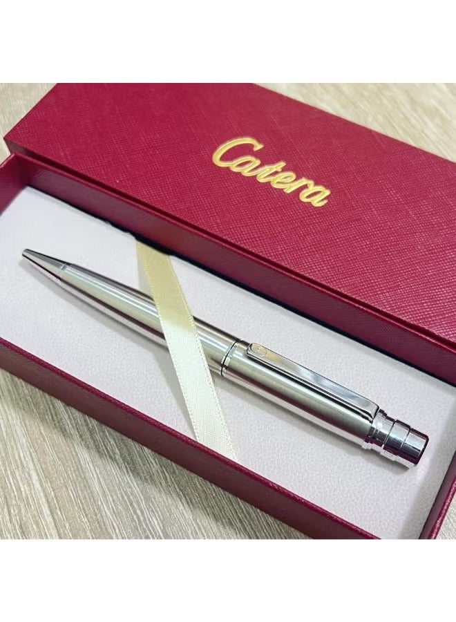 كاتيرا قلم عالي الجودة وأنيق بتصميم مريح وناعم باللون الفضي