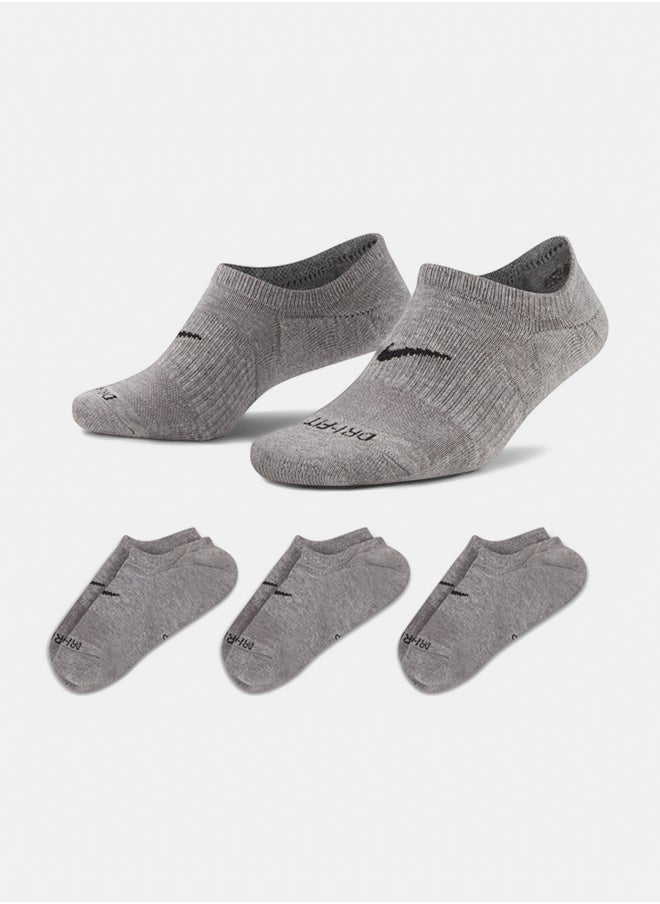 Nike Unisex Nike Everyday Plus Cushioned Footie Socks 3 Pairs  - Image 3