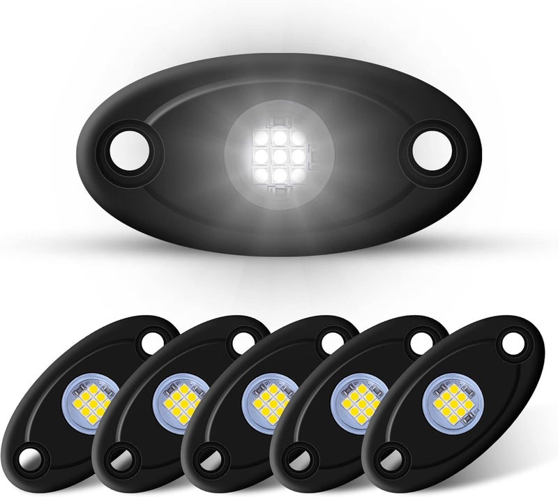 LY8 6Pods LED Rock Lights - White Neon Underglow Light for Car, Truck, ATV, UTV, SUV, Jeep, Offroad, Boat - Image 1