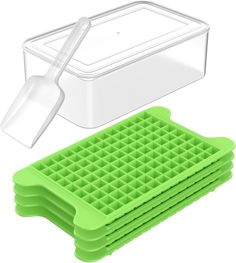 FDDBI Mini Ice Cube Tray for Freezer: Small Ice Trays for Freezer with Bin - 117×4PCS Easy Release Nugget Ice Tray - Crushed Ice Tray with Container - Image 1