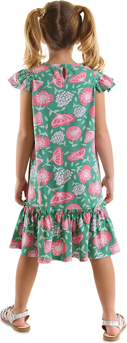 Denokids Floral Ruffle Hem Dress