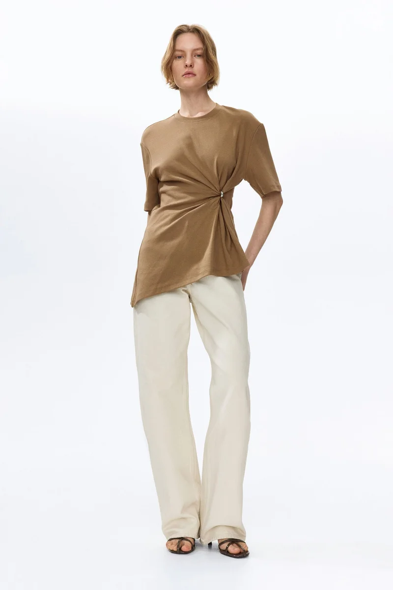 H&M Draped-detail asymmetric top