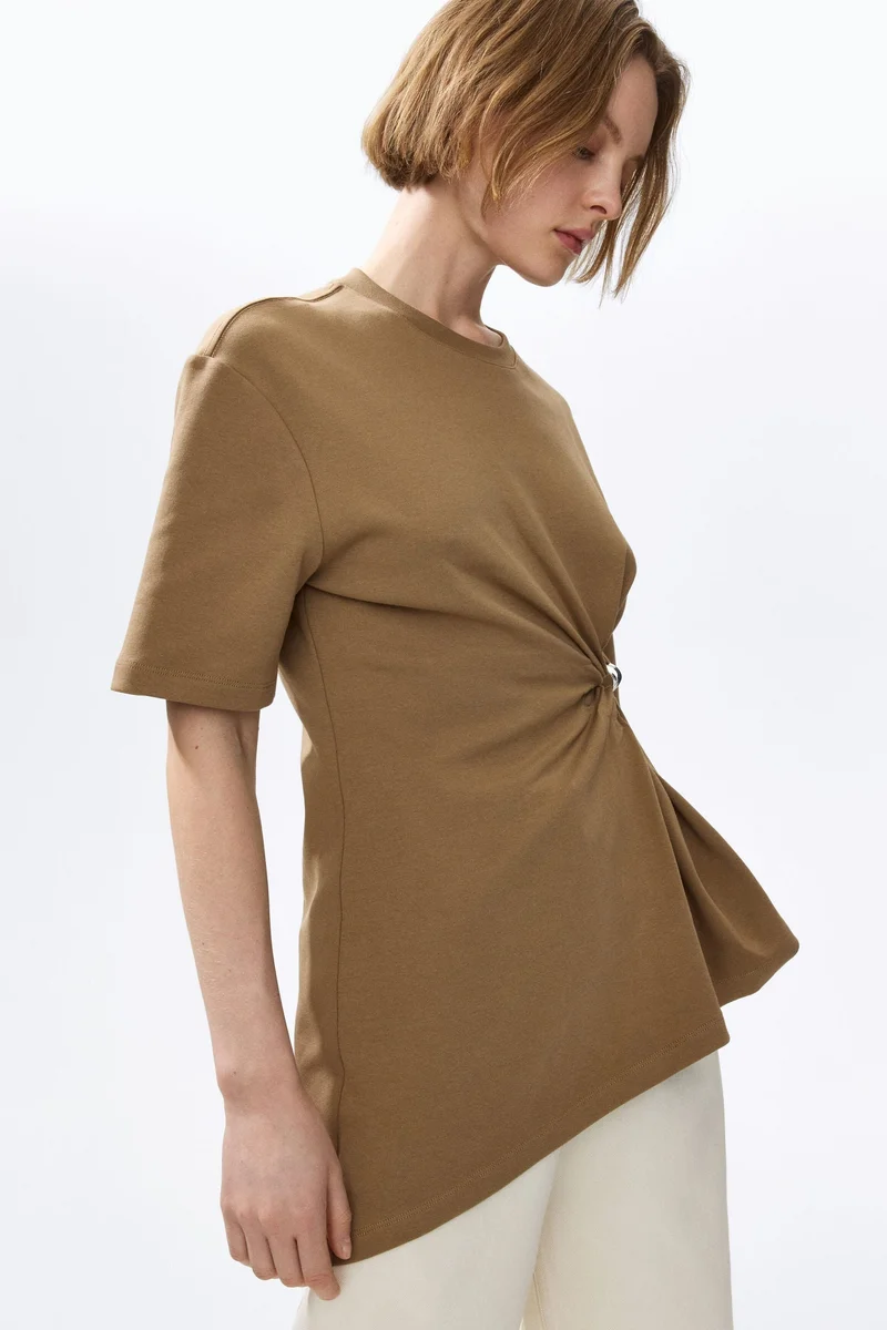 H&M Draped-detail asymmetric top