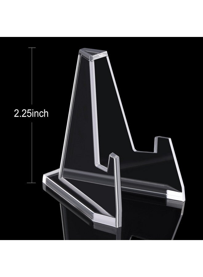 BOAO Boao 12 Packs Card Display Stand 2.24" Acrylic Easel Stands Mini Coin Picture Display Easel Holder Baseball Sports Card Trading Graded Holder for Challenge Coin Photo Frame Medal Watch PSA(Clear)  - Image 2