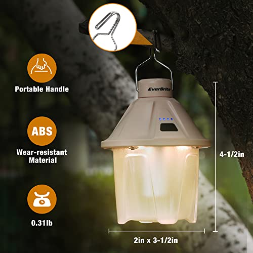 EverBrite 2 Pack Rechargeable Camping Lantern 450LM LED Camping Light with 5 Modes Magnetic Base Hanging Hook USBC Fast Charging Portable Tent Light for Camping Emergency Power Outage Hiking - Image 3