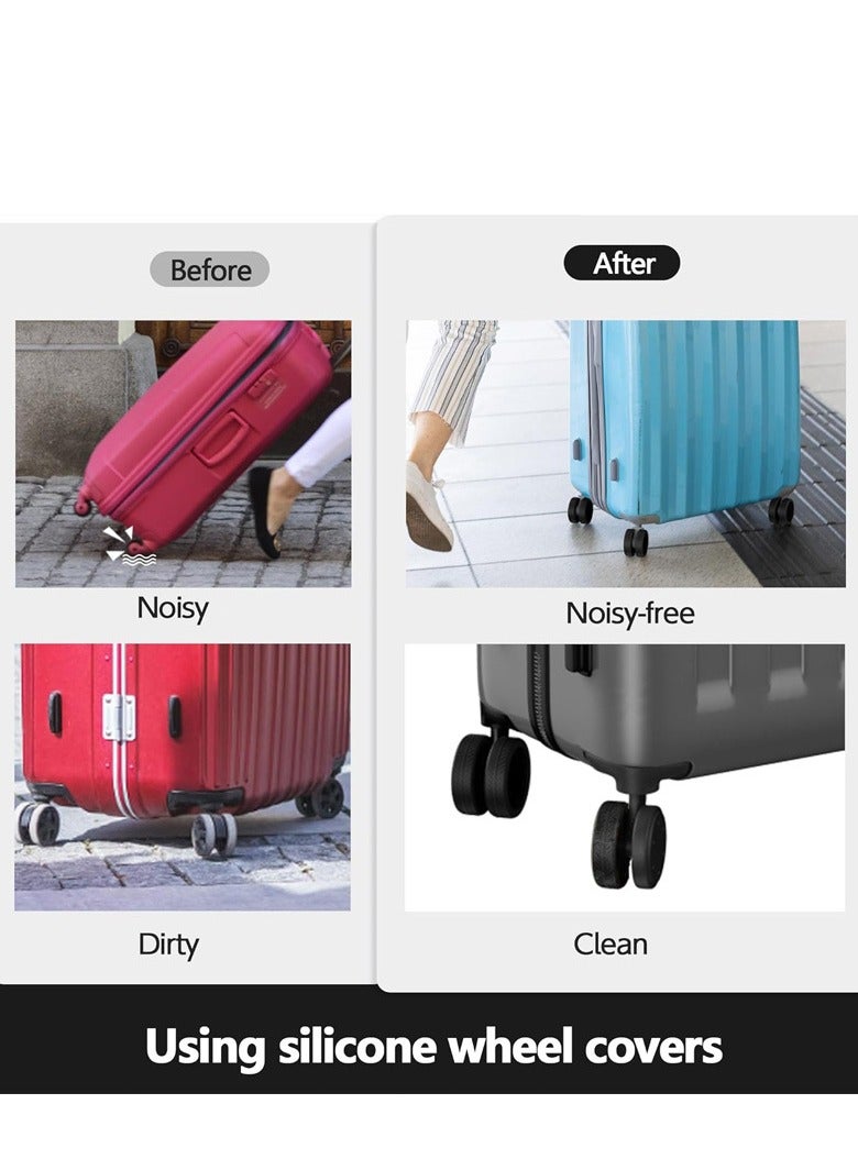 Luggage Compartment Wheel Cover Protector,Luggage Wheel Covers,Suitcase Wheels Cover,,Trolley CaseSilicone Luggage Wheel Covers,Suitcase Silicone Wheel Covers,Black,16pcs/set - Image 3