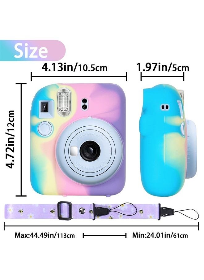 Aenllosi Silicon Protective Cover Suitable for Fujifilm Instax Mini 12 Camera with Shoulder Strap(Colorful,Case Only)  - Image 4