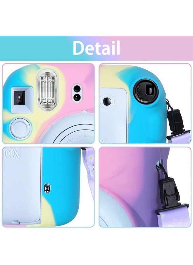 Aenllosi Silicon Protective Cover Suitable for Fujifilm Instax Mini 12 Camera with Shoulder Strap(Colorful,Case Only)  - Image 2
