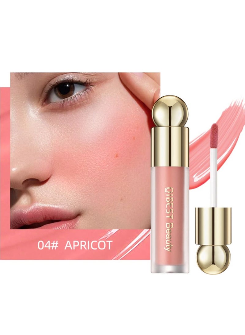 QiBest بلوش سائل كريمي بالورد للخدود عصا كريمية ناعمة بلوش سائل متعدد الشفافية فرشاة كبيرة سائلة لتلوين البشرة عصا للوجه والعينين والشفتين تدوم طويلاً وتبدو طبيعية تمتزج بشكل مثالي مع البشرة #04 - Image 1