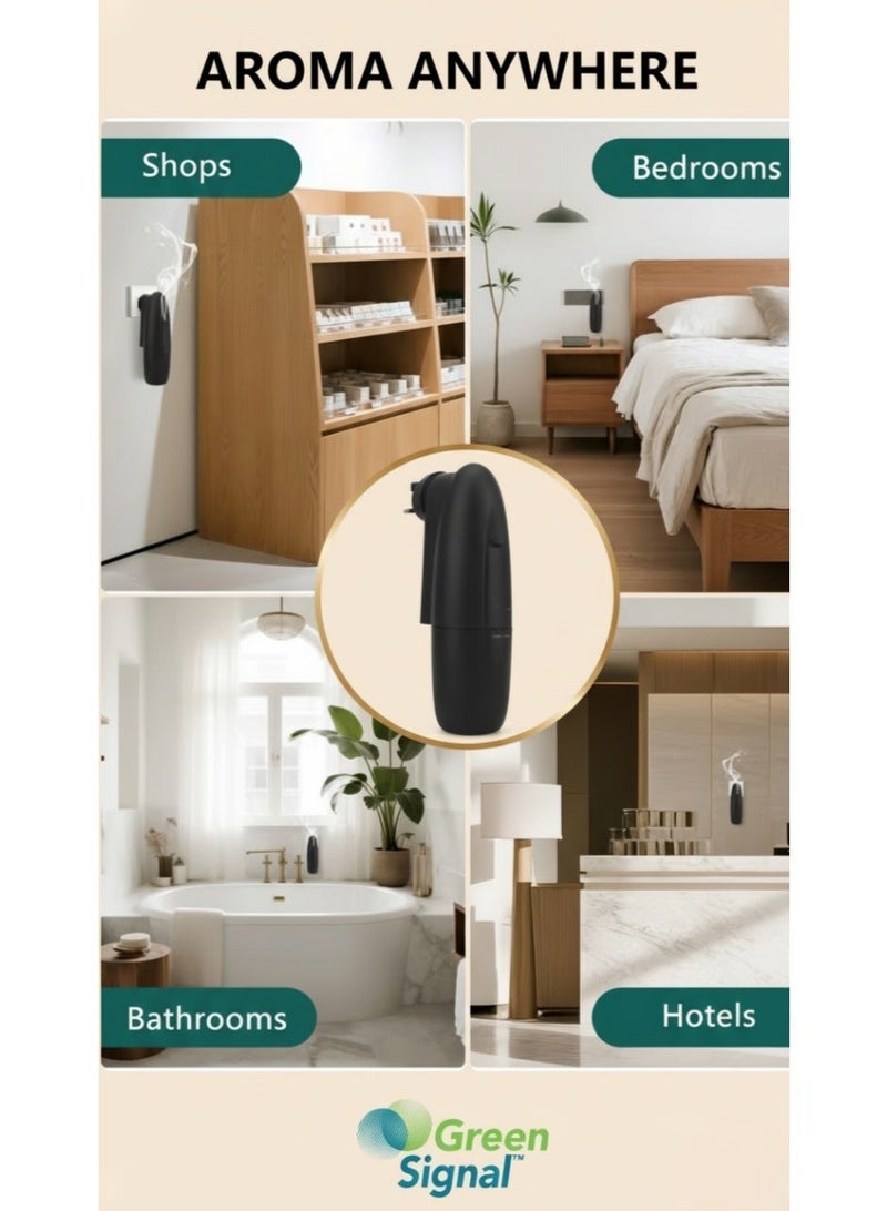 جرين سيجنال جهاز ناشر عطور ذكي يعمل بالكهرباء بدون ماء للزيوت العطرية | جهاز تعطير جو منزلي يثبت على الحائط ويتم التحكم فيه عن طريق التطبيق | سعة 100 مل، يغطي مساحة تصل إلى 300 قدم مربع | موزع عطور منزلي أنيق - Image 5