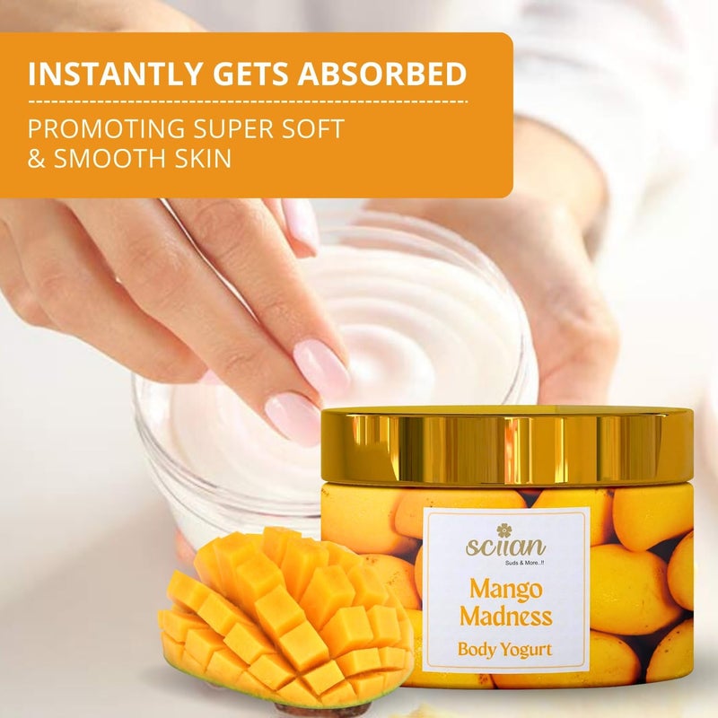 SCIIAN Body Yogurt-Mango (200ml) | Body Yogurt for Women & Men | Oil Free Moisturiser | Enriched with Shea Butter & Coconut Oil for Hydration & Nourishment | Body Cream for 48hrs Moisturization - Image 5