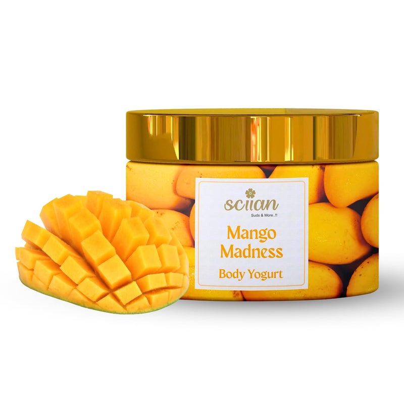 SCIIAN Body Yogurt-Mango (200ml) | Body Yogurt for Women & Men | Oil Free Moisturiser | Enriched with Shea Butter & Coconut Oil for Hydration & Nourishment | Body Cream for 48hrs Moisturization - Image 1