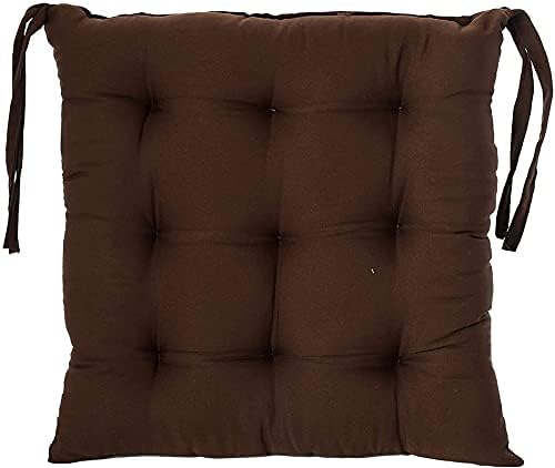 MITUL Microfiber Chair Cushion Seat Pad with Ties Use for Home Chair Bookstore Library Cafe Car Office 40X40cm 40x40 cm Brown 7 - Image 5
