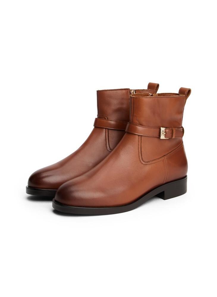 TOMMY HILFIGER Buckle Riding Leather Bootie - Image 3