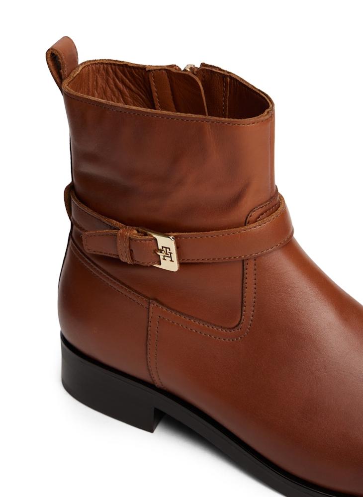TOMMY HILFIGER Buckle Riding Leather Bootie - Image 5