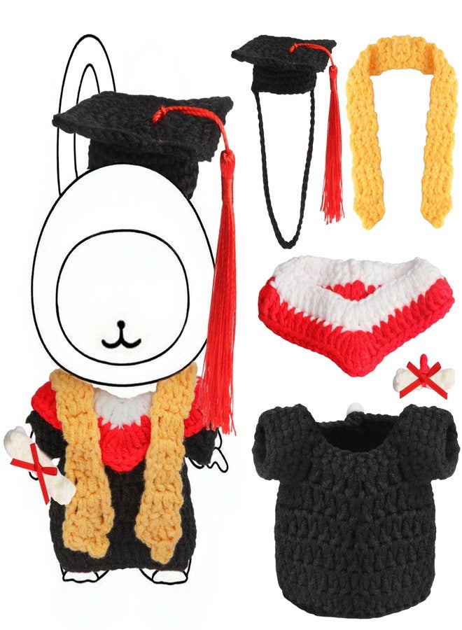 Voccim Handmade Clothes for 17cm Doll - Knitting Wool Dolls Graduation Gown Set - Premium Handcrafted Crochet Dolls Outfit with Complete Accessories (No Doll) - Image 1