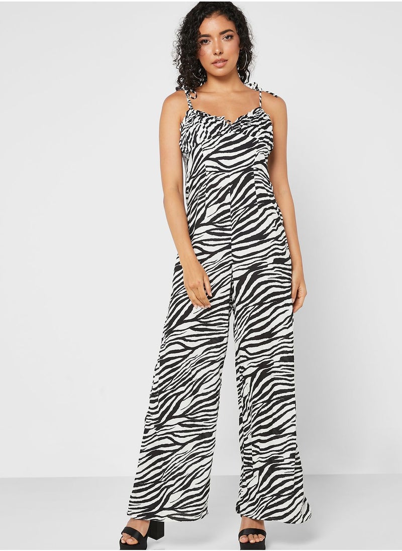 Miss Selfridge - Printed Strappy Wide Leg Jumpsuit - Image 1