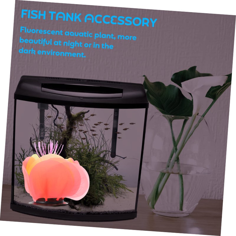 Red Glowing Coral Plant Decoration Soft Silicone Safe Lightweight Fish Tank Aquatic Accessory - Image 4