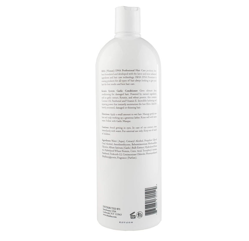 ISHA DNA Garlic Conditioner - 32 Fl Oz, Infused with Keratin and Garlic Extract For Damaged Thinning Hair - Stops Hair Loss and Promotes Growth - Deep Conditioning - Sulfate and Paraben Free - Image 2
