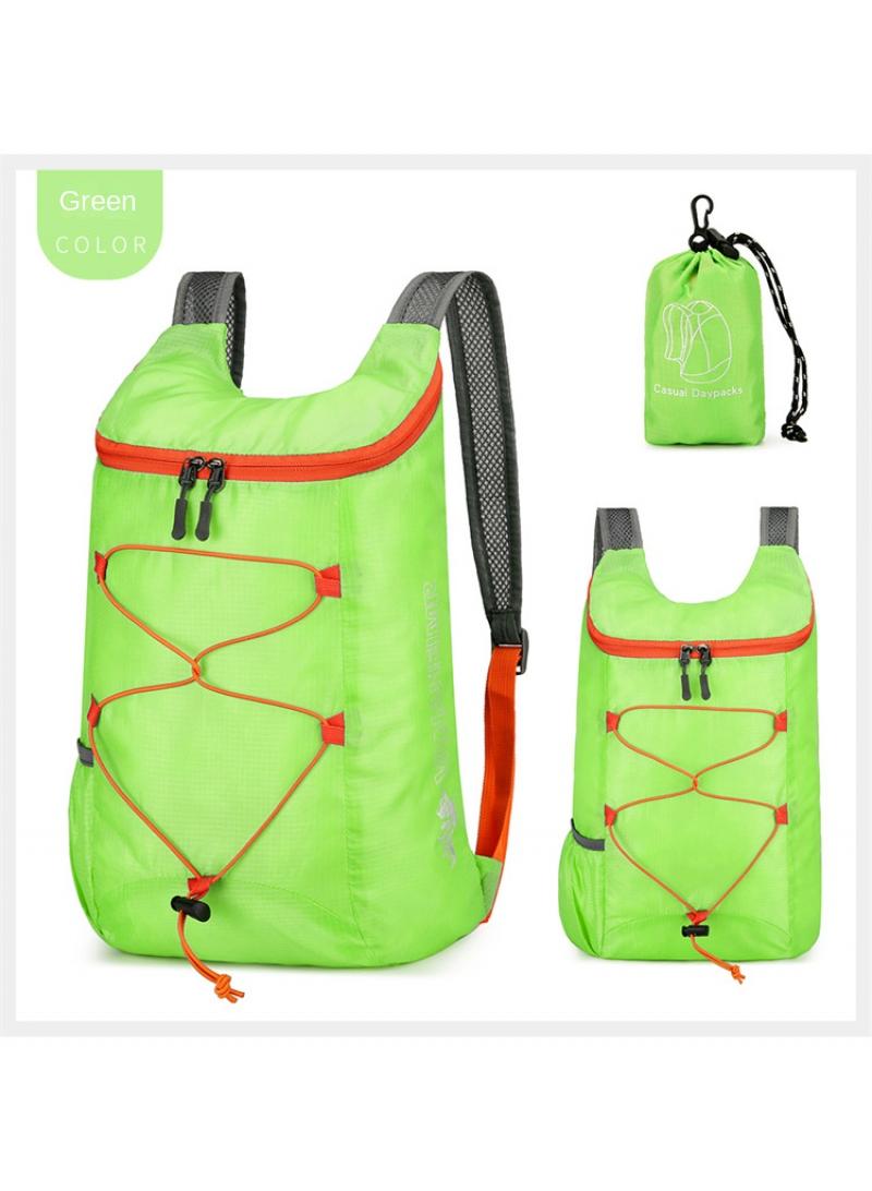 Generic Outdoor Riding Bag Ultra-Light Oxford Cloth Hiking Bag Waterproof Foldable Backpack Green - Image 2