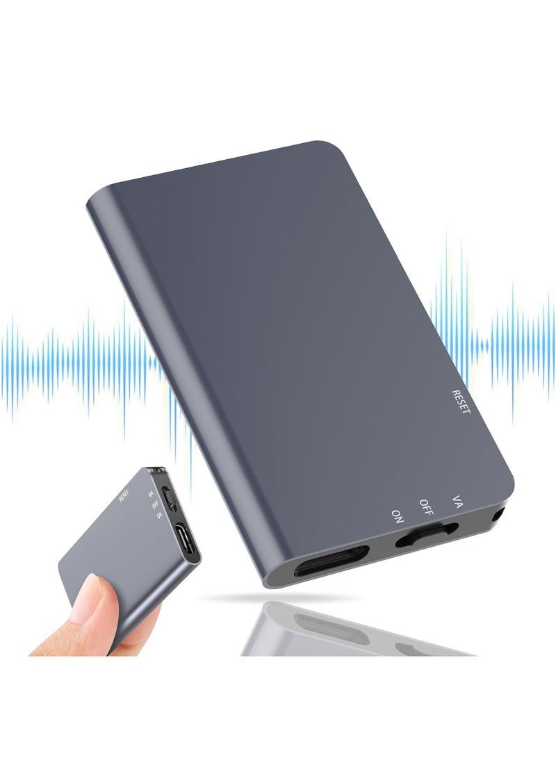 مسجل صوتي رقمي مغناطيسي 64 جيجا بايت - تسجيل تخزين 760 ساعة مسجل صوتي منشط ، مسجل صوتي مع تشغيل المحاضرات والاجتماعات ، تقليل الضوضاء قابل لإعادة الشحن - Image 1