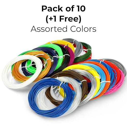 NFIL3D 11pcs Multicolor Filament of 3D Pen 5Meter Each | 3D Pen Filament | 3D Pen Refill | 3D Pen for Kids | Compatible with All 3D Pens | 1.75mm | (Set of 10Pcs) + 1Free (Pack of 11) - Image 2