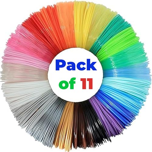 NFIL3D 11pcs Multicolor Filament of 3D Pen 5Meter Each | 3D Pen Filament | 3D Pen Refill | 3D Pen for Kids | Compatible with All 3D Pens | 1.75mm | (Set of 10Pcs) + 1Free (Pack of 11) - Image 1