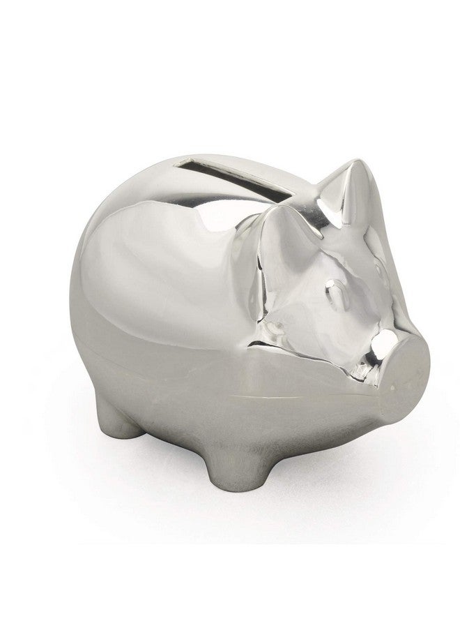 كيه كول K COOL Vintage Tiny Piggy Bank Creative Metal Alloy Money Bank Cute Coin Bank Pig Penny Coin Saving Pot Box with Stopper للأولاد والبنات (فضي لامع) - Image 5