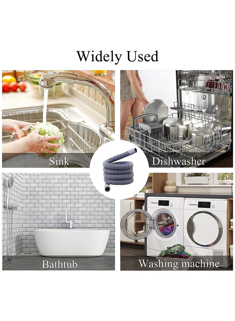 طقم تمديد خرطوم الصرف العالمي، تمديد خرطوم الغسالة، تمديد خرطوم الصرف البديل لآلة تجفيف الملابس، غسالة الصحون وغيرها من التطبيقات، 2 متر - Image 3