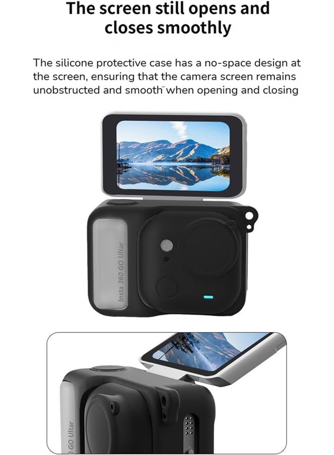 SJet Protective Kit for Insta360 Ultra, Full Body Silicone Case, Silicone Lens Cap, 2 Pack Screen Protector Insta360 Ultra, Action Camer Accessories Kit - Image 3