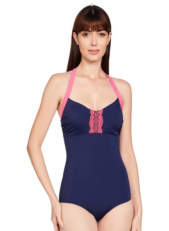 Amante Halter Neck One Piece New Navy Small - Image 1
