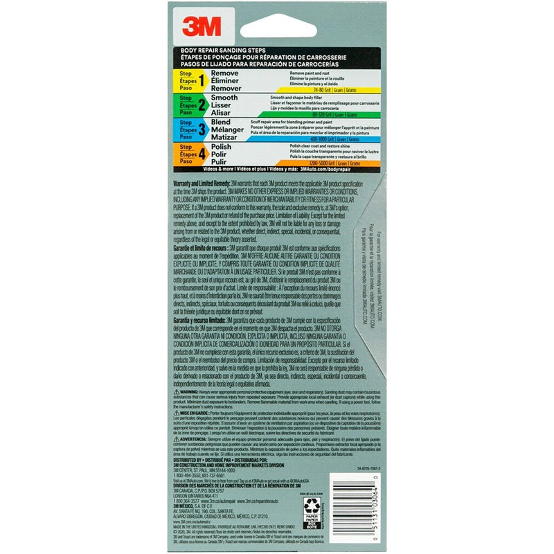 3M Performance 3000 Grit Sandpaper, 3-2/3 in x 9 in, Polish Clear Coat and Paint, Restore Shine, Ideal for Detailed Finishing and Polishing, Very Fine Grade Abrasive for Refined Finishes (03064) - Image 5