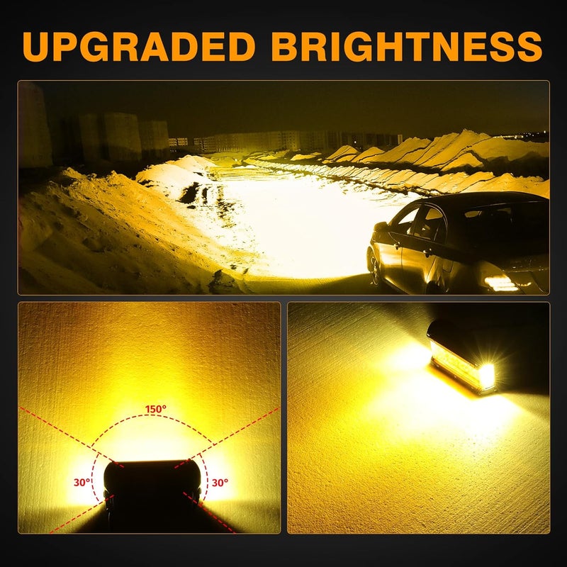 Muto-Beam LED Pods, 5 inch Dually Sided Side Shooter Quad Row Amber Led Fog Lights LED Spot Flood Combo Light Bar Waterproof Off Road Light LED Work Light for Truck UTV ATV SUV Boat, 3 Years Warranty - Image 3