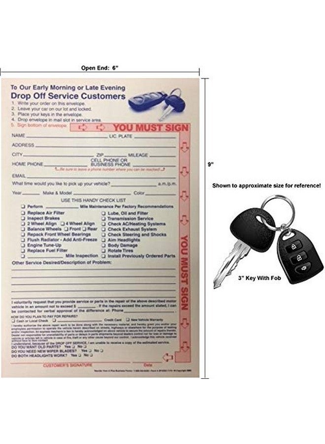 A PLUS Key Drop Off Envelope For Auto Service Repair Apedo7170 (100 Quantity) - Image 3