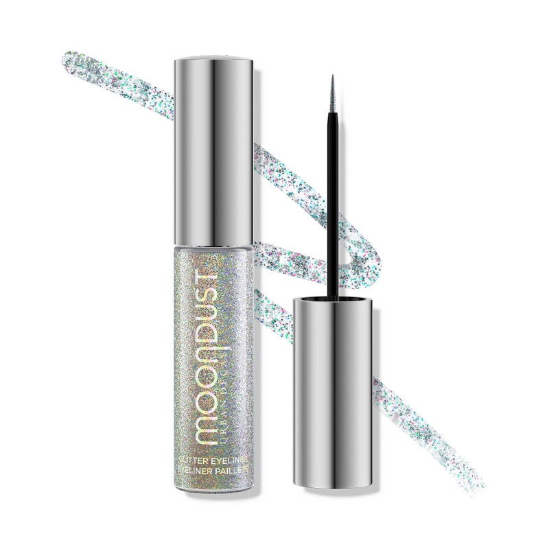 URBAN DECAY Moondust Liquid Glitter Eyeliner (Disco Daydream - Silver Holographic Glitter), Sparkly Eye Liner, Eyeshadow Topper, Universal Shimmering Shades, No Fallout - 0.25 fl oz - Image 1