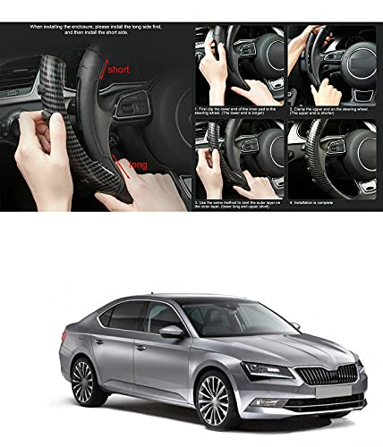 PRIKNIK Steering Wheel Grip Cover Non-Slip Sporty Design for 15 Inch Steering Wheel Compatible with S-Koda S-uperb - Image 5