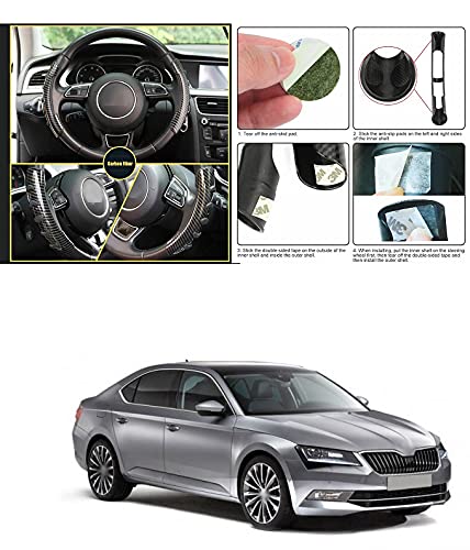 PRIKNIK Steering Wheel Grip Cover Non-Slip Sporty Design for 15 Inch Steering Wheel Compatible with S-Koda S-uperb - Image 4