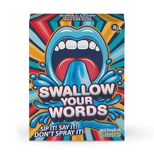 PlayMonster Swallow Your Words Card Games Board Game for Family Game Night Sip It Say It Dont Spray It Multiplayer Game Guess The Phrase Before The Timer Runs Out Ages 8 - Image 1