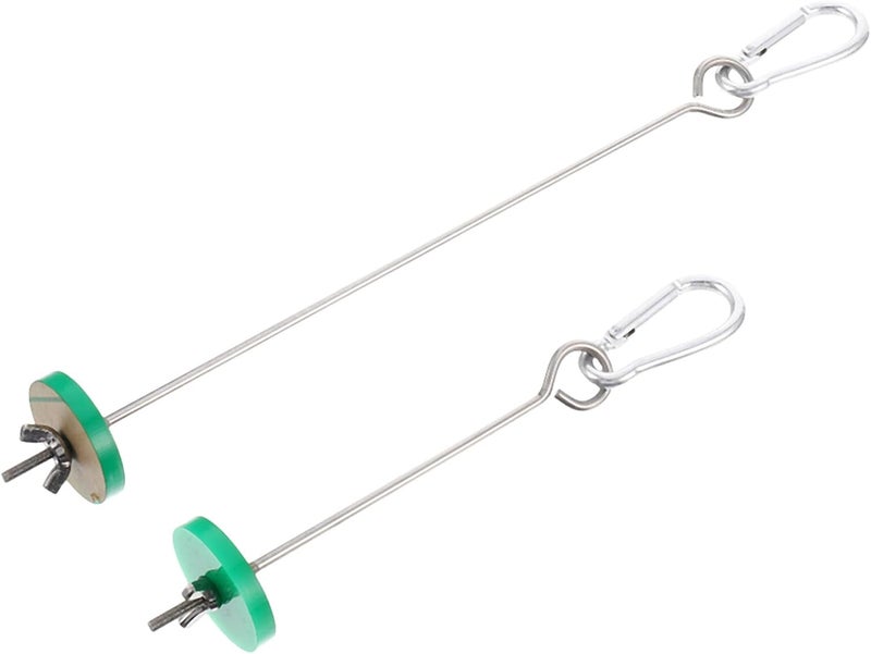 VICASKY 2pcs Parrot Fruit Forks Stainless Steel Bird Food Holder Vegetable Skewers Small and Large for Bird Feeding and Foraging Supplies - Image 1