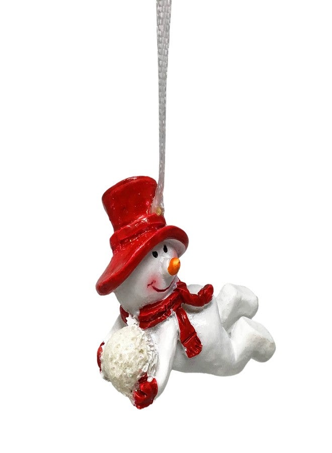BANBERRY DESIGNS Snowman Smiling Christmas Ornaments - Two Each of Four Designs - Xmas Decorations - Crafts Accessories - DIY Snowmen Embellishments - Each is 2" X 1 1/4" - Set of 8 - Image 5